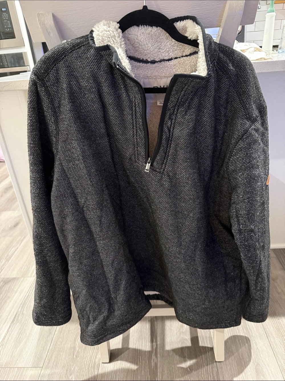 Orvis Charcoal Sherpa-Lined Half-Zip Sweater